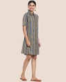 Shop Women's Printed Shirt Collar Dress-Design