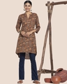 Shop Women's Brown Printed Short Kurta-Front