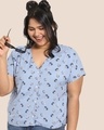 Shop Women's Printed V-Neck Curvy Shirt-Front