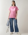 Shop Women's Prism Pink Butter Fly Graphic Printed Boyfriend T-shirt-Full