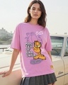 Shop Women's Prism Pink Master Of Sarcasm Graphic Printed Oversized T-shirt-Front