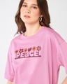 Shop Women's Prism Pink Peace Graphic Printed Oversized T-shirt