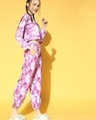 Shop Women's Purple Abstract Printed Top & Pyjama Set-Design