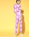 Shop Women's Purple Abstract Printed Top & Pyjama Set-Full