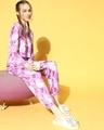 Shop Women's Purple Abstract Printed Top & Pyjama Set