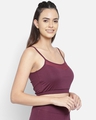Shop Women's Purple Active Comfort Fit Crop Top-Full