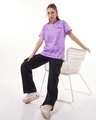 Shop Women's Purple All Over Printed Boyfriend T-shirt-Full