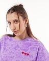 Shop Women's Purple All Over Printed Boyfriend T-shirt