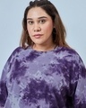 Shop Women's Purple Tie & Dye Oversized Plus Size T-shirt