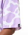 Shop Women's Purple & White All Over Printed Oversized Plus Size T-shirt