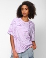 Shop Women's Purple Tie & Dye Oversized T-shirt-Front