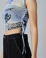 Shop Women's Purple All Over Printed Slim Fit Short Top