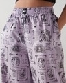 Shop Women's Purple All Over Printed Wide Leg Pyjamas