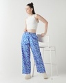 Shop Women's Purple & Blue Mickey All Over Printed Wide Leg Pyjamas-Full