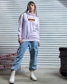 Shop Women's Purple Always Hungry Graphic Printed Oversized Hoodies-Full