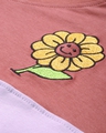 Shop Women's Purple and Pink Flower Color Block Oversized Cotton T-shirt