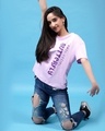 Shop Women's Purple Anti-Social Butterfly Typography  T-shirt-Front