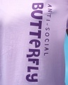 Shop Women's Purple Anti-Social Butterfly Typography  T-shirt