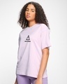 Shop Women's Purple Approach With Caution Graphic Printed Oversized T-shirt-Design