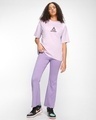 Shop Women's Purple Approach With Caution Graphic Printed Oversized T-shirt