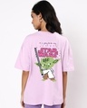 Shop Women's Purple Baby Yoda Back Graphic Printed Oversized T-shirt-Design