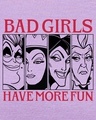 Shop Women's Purple Bad Girls have more Fun Graphic Printed Oversized T-shirt