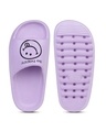 Shop Women's Purple Be Happy Printed Sliders