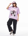 Shop Women's Purple Billieve Graphic Printed Oversized T-shirt