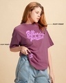 Shop Women's Purple Billionaire Girls Club Graphic Printed Oversized T-shirt-Design