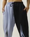 Shop Women's Purple & Black Color Block Joggers