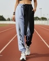 Shop Women's Purple & Black Color Block Joggers-Front