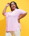 Shop Women's Purple Boxy Fit Plus Size Shirt-Design