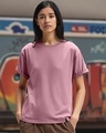 Shop Women's Purple Boyfriend T-shirt-Front