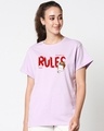 Shop Women's Purple Breaking The Rules Today Boyfriend T-shirt-Front