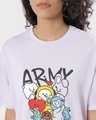 Shop Women's Purple BTS Army Graphic Printed Oversized Fit T-shirt