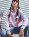 Shop Women's Purple Catch Me Graphic Printed Oversized Hoodies-Front