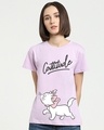 Shop Women's Purple Cattitude Typography T-shirt-Front