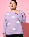 Shop Women's Purple Cloud Graphic Printed Plus Size Sweatshirt-Front