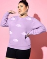 Shop Women's Purple Cloud Graphic Printed Plus Size Sweatshirt-Full