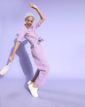 Shop Women's Purple Cotton Jumpsuit-Design