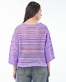 Shop Women's Purple Oversized Crochet Short Top-Design