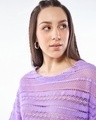 Shop Women's Purple Oversized Crochet Short Top