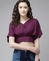 Shop Women's Purple Crop Top-Front