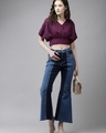 Shop Women's Purple Crop Top-Full