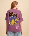 Shop Women's Purple Don't Care Graphic Printed Oversized T-shirt-Design