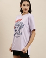 Shop Women's Purple Easy Rider Graphic Printed Oversized T-shirt-Front