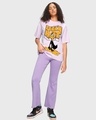 Shop Women's Purple Feel'n Hot Graphic Printed Oversized T-shirt-Design