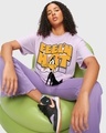 Shop Women's Purple Feel'n Hot Graphic Printed Oversized T-shirt-Front