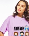 Shop Women's Purple Friends Life Graphic Printed Oversized T-shirt
