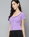Shop Women's Purple Frill Crop Top-Design